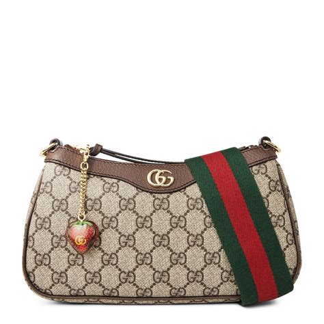 gucci cosmetic bag strawberry|gucci bag with strawberry charm.